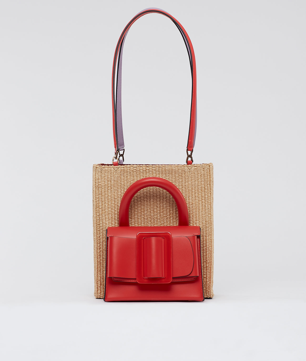 LUCAS 23 TOTE LAVA / NATURAL RAFFIA