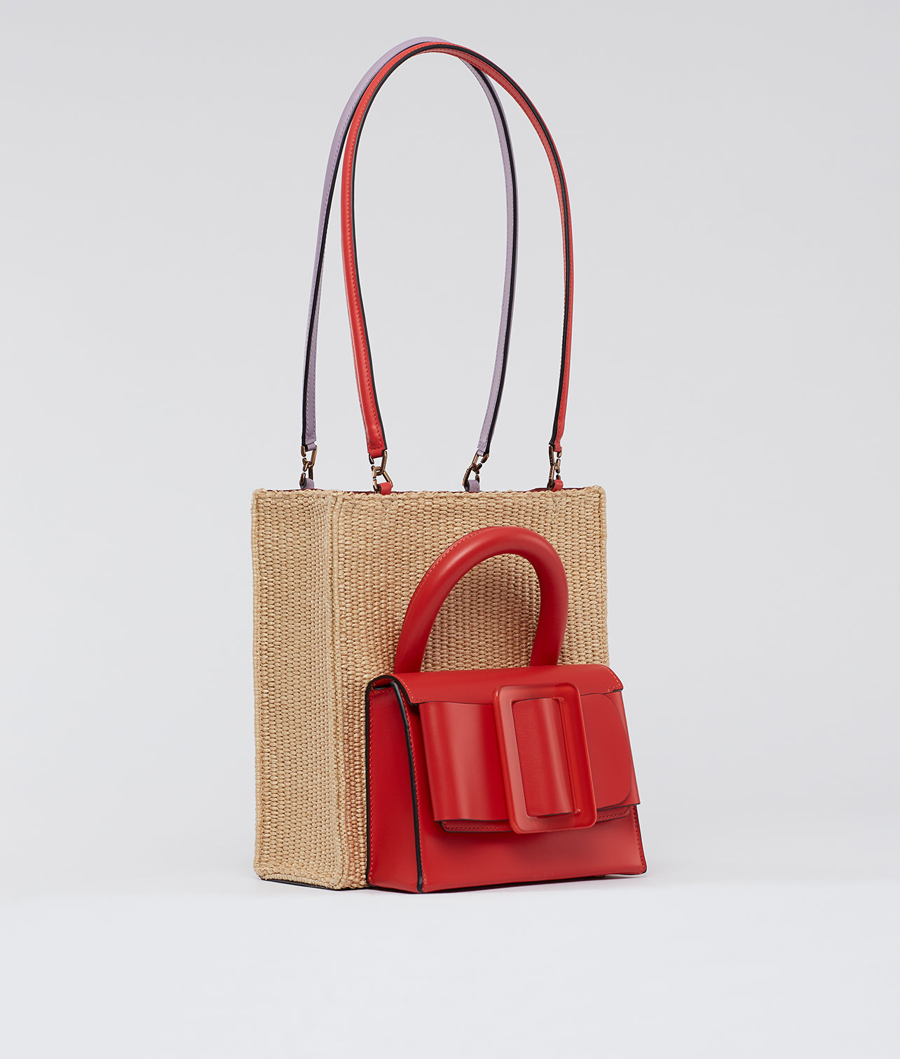 LUCAS 23 TOTE LAVA / NATURAL RAFFIA