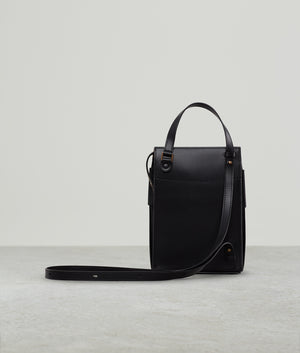 BUCKLE TALL POUCH LEATHER BUCKLE BLACK