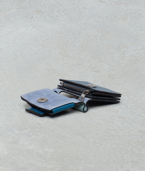 ROMEO WALLET WITH STRAP COLOR BLOCK BLUE TONAL